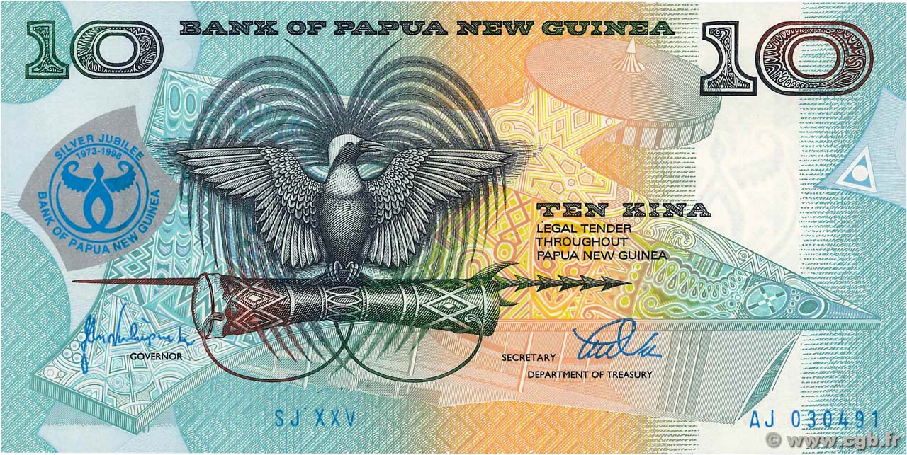 10 Kina PAPUA NUOVA GUINEA  1998 P.17a FDC