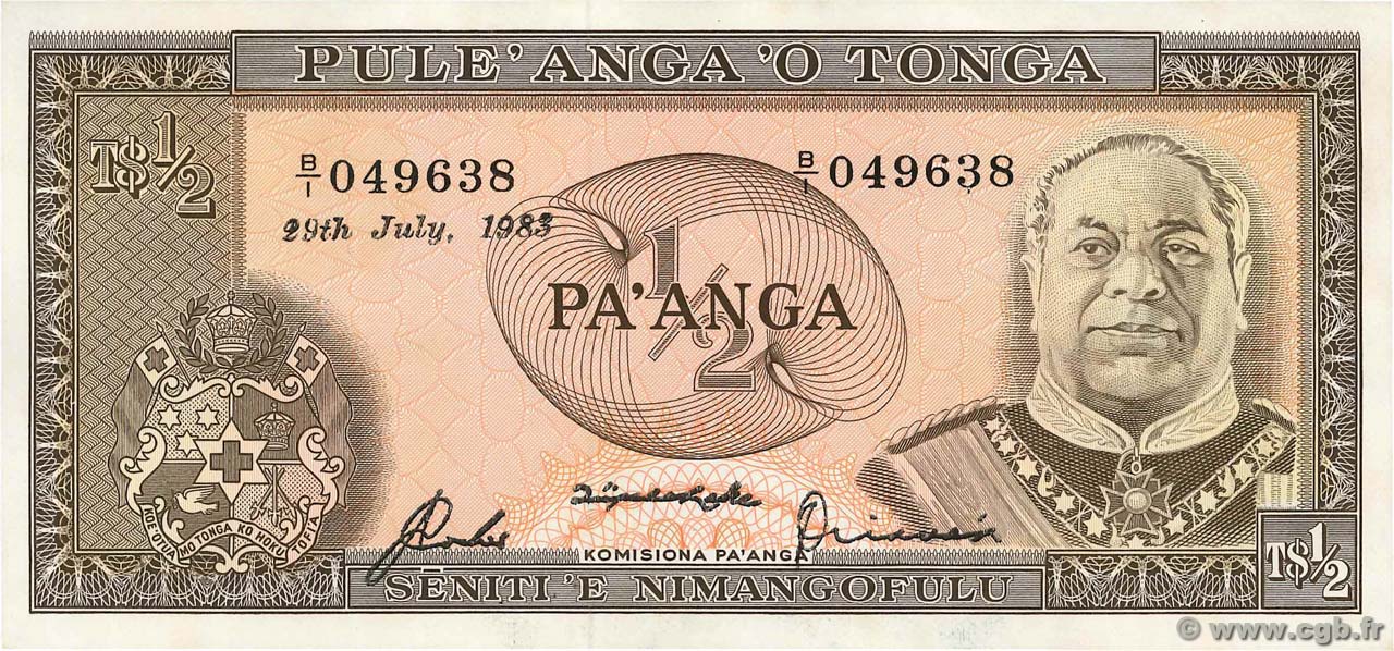 1/2 Pa anga TONGA  1983 P.18c fST+