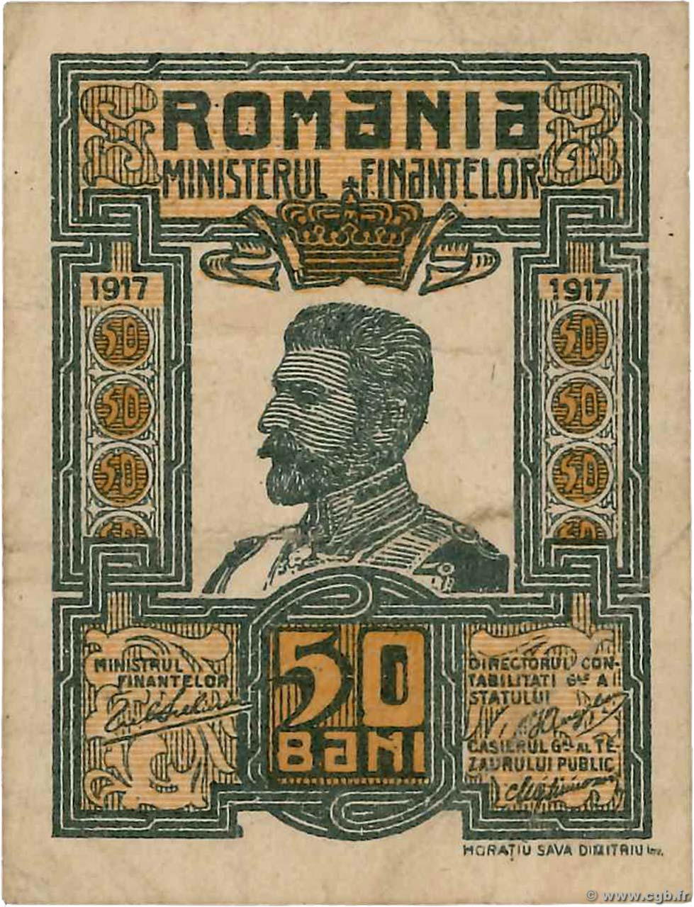 50 Bani RUMÄNIEN  1917 P.071 SS
