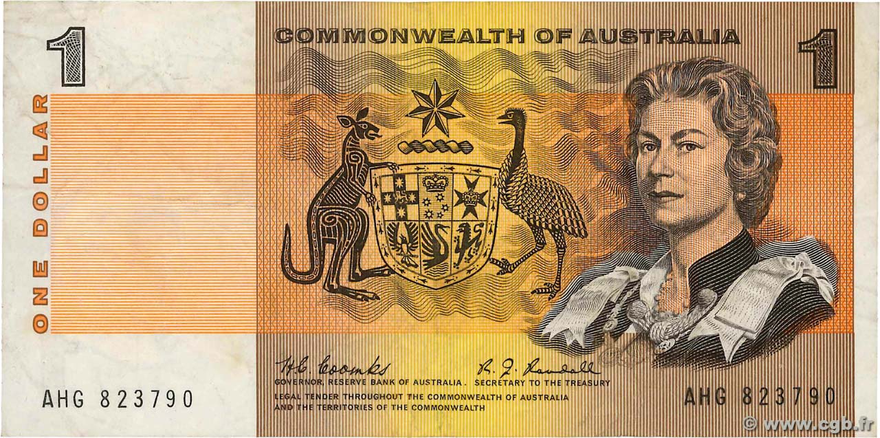 1 Dollar AUSTRALIA  1968 P.37b BB