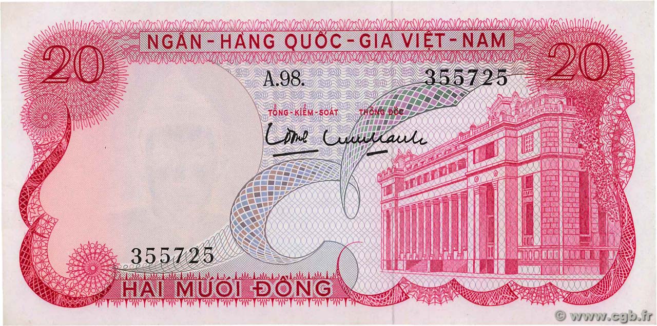 20 Dong VIET NAM SUD  1969 P.24a pr.NEUF