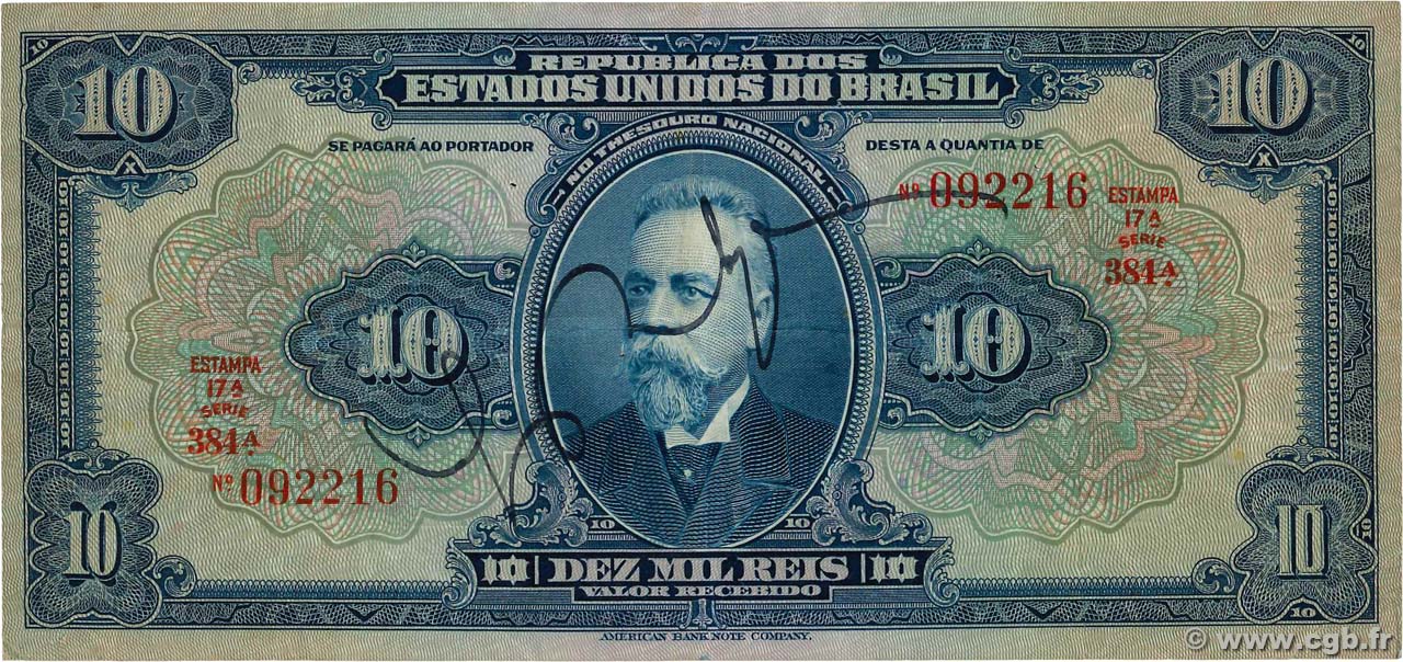 10 Mil Reis BRASILIEN  1925 P.039d fSS