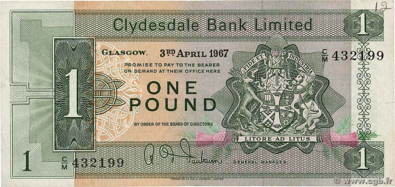 1 Pound SCOTLAND  1967 P.197 BB