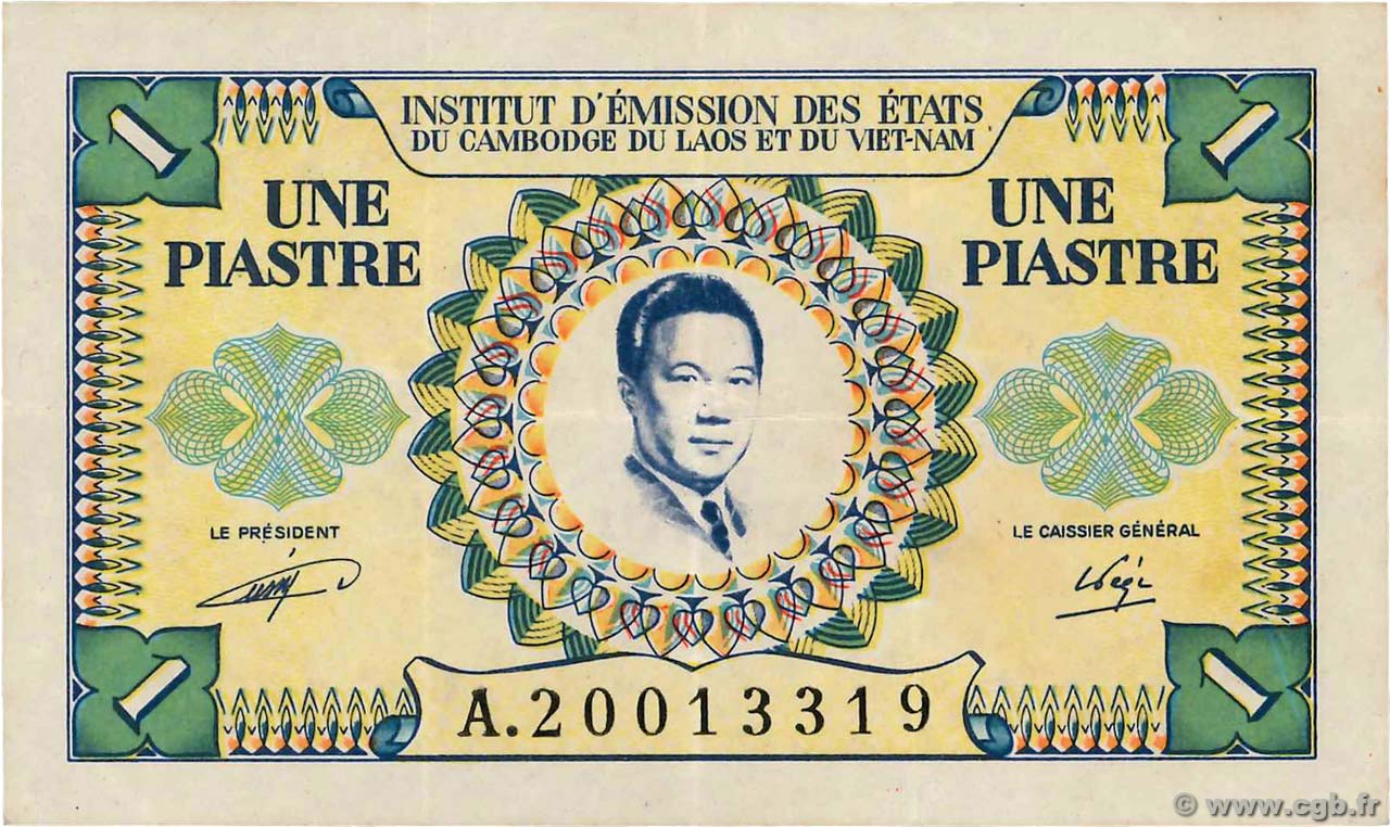 1 Piastre - 1 Dong INDOCHINA  1953 P.104 MBC+