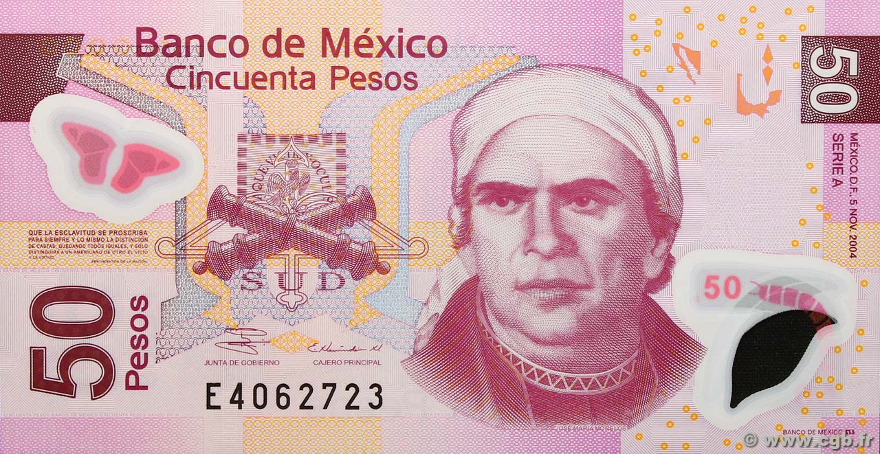 50 Pesos MEXICO  2004 P.123a FDC