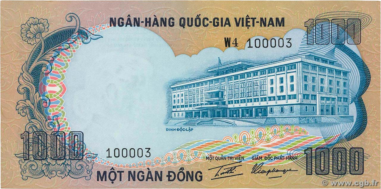 1000 Dong VIETNAM DEL SUD  1972 P.34a AU
