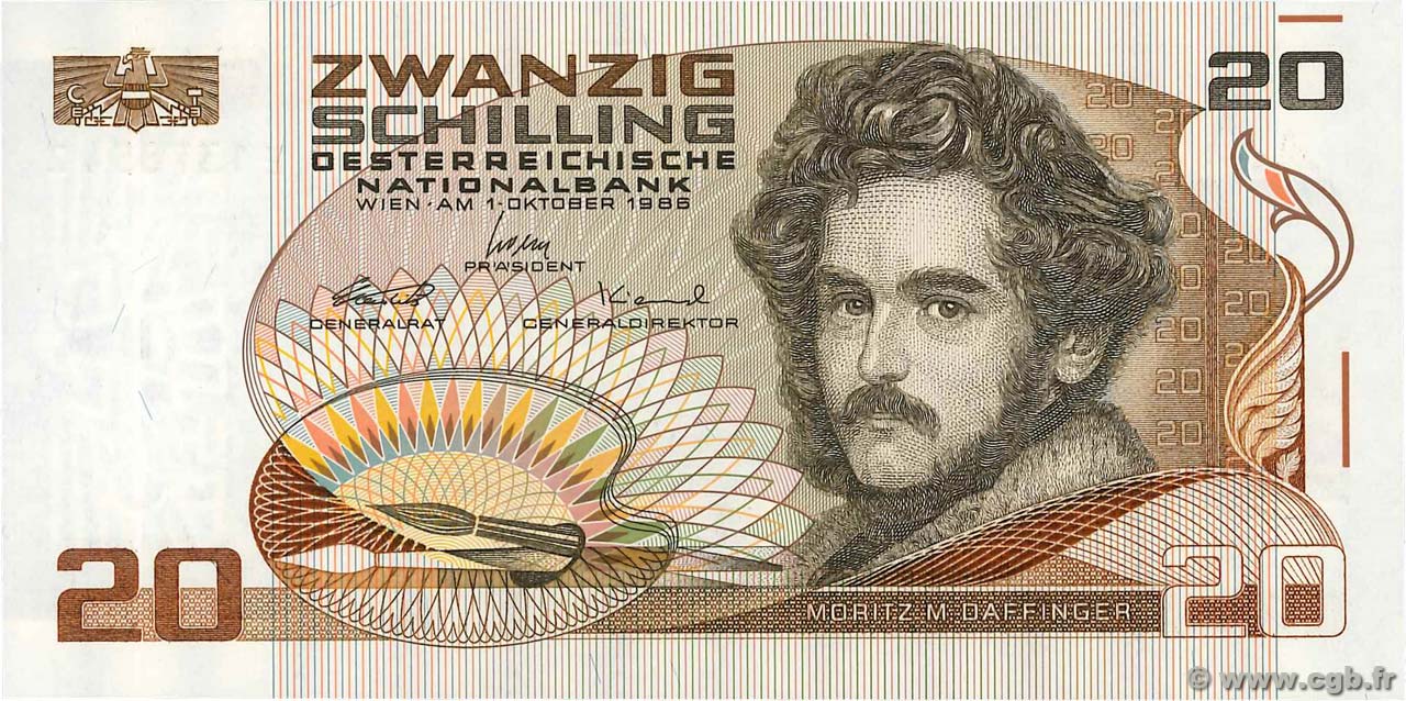 20 Schilling AUTRICHE  1986 P.148 NEUF