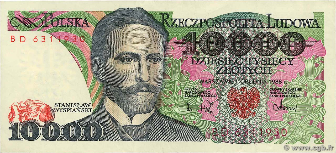 10000 Zlotych POLONIA  1988 P.151b MBC+
