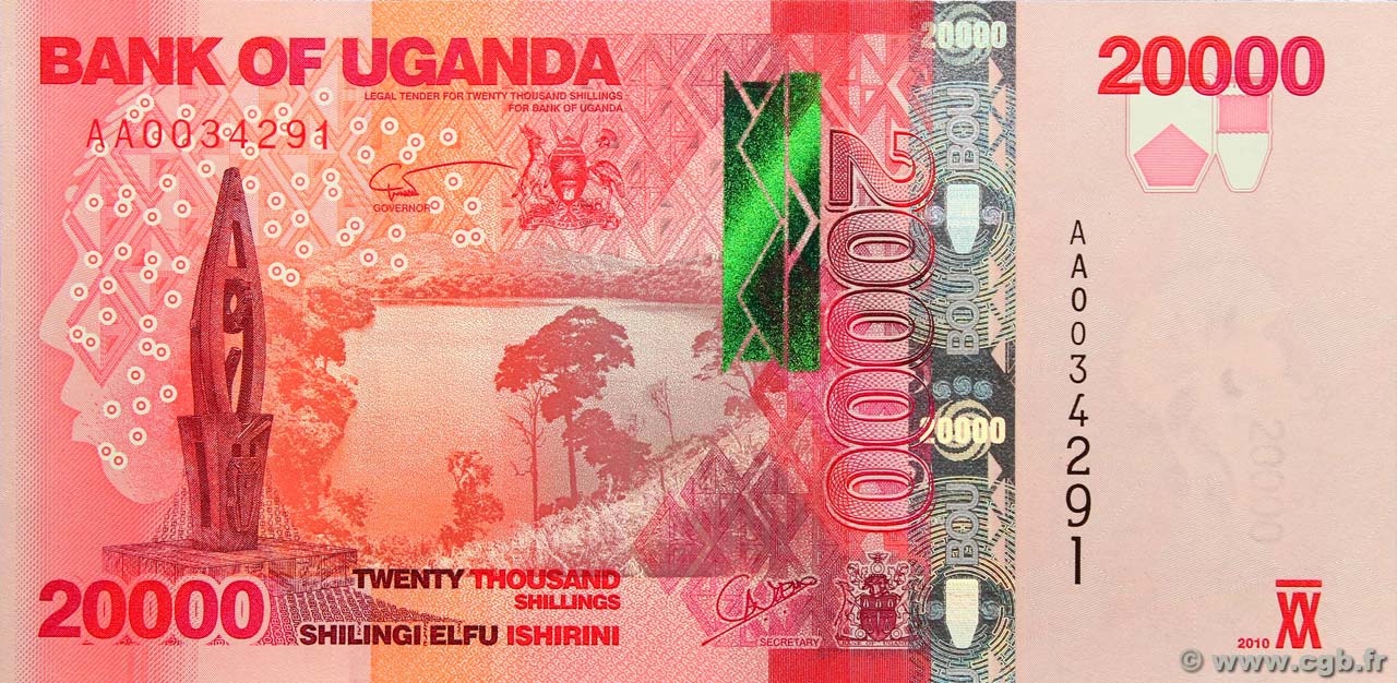 20000 Shillings UGANDA  2010 P.53a UNC-
