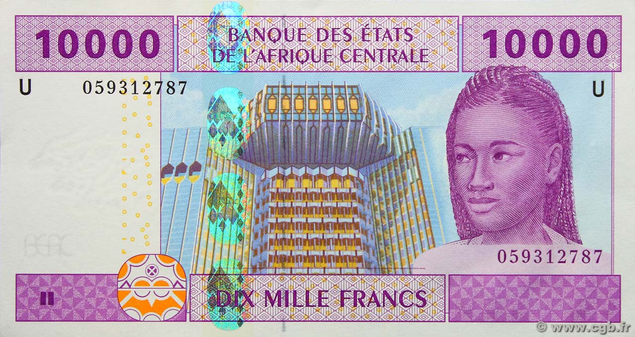 10000 Francs ÉTATS DE L AFRIQUE CENTRALE  2002 P.210U SUP+