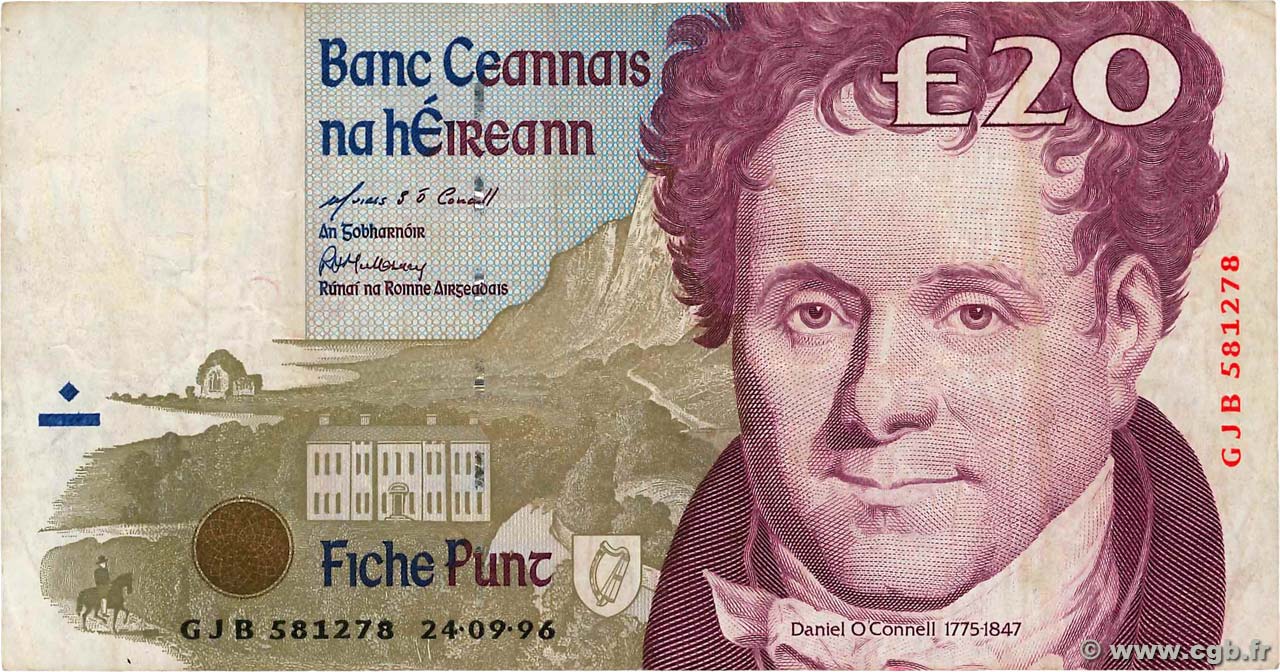 20 Pounds IRELAND REPUBLIC  1996 P.077b F