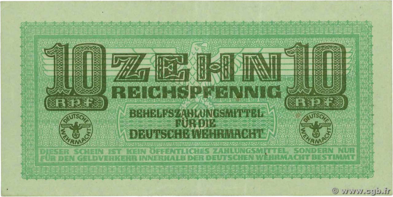 10 Reichspfennig DEUTSCHLAND  1942 P.M34 VZ