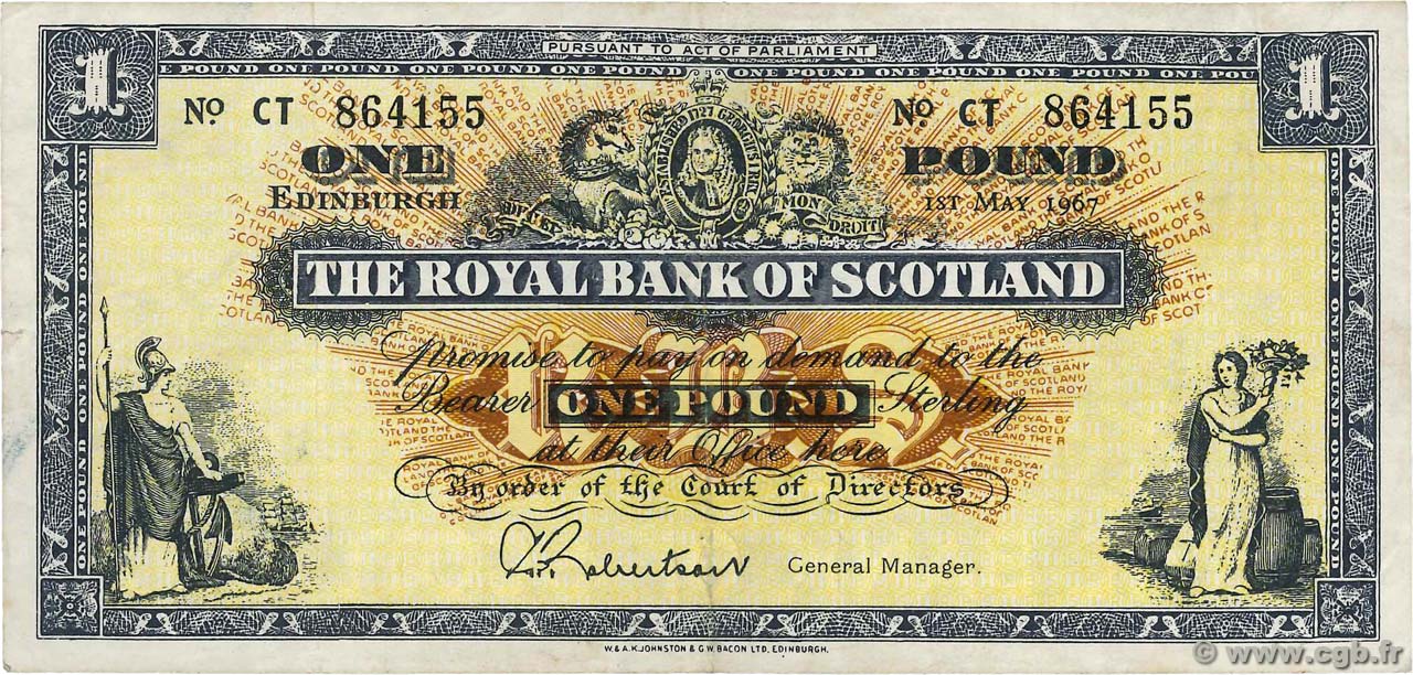 1 Pound SCOTLAND  1967 P.325b MBC