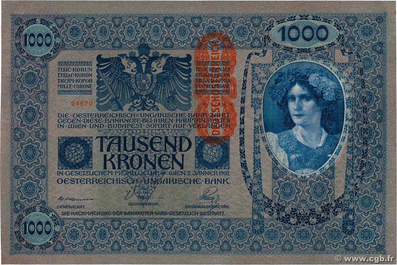 1000 Kronen AUSTRIA  1919 P.059 UNC-