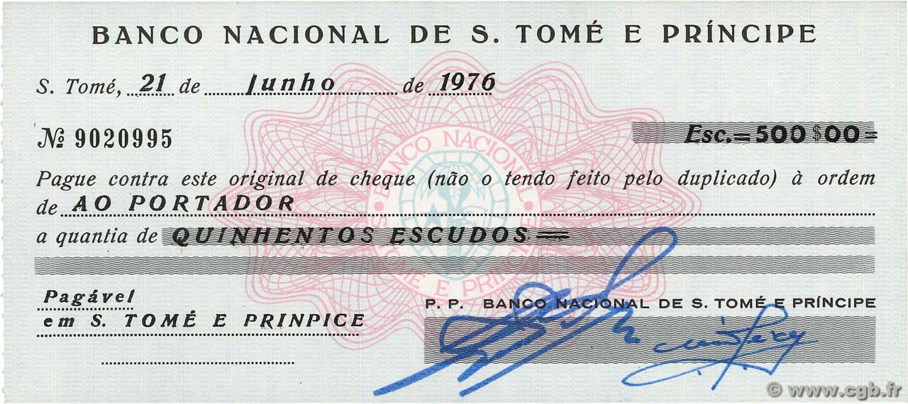 500 Escudos SAO TOME E PRINCIPE  1976 P.050 FDC