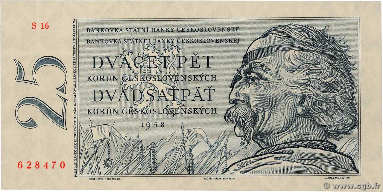 25 Korun TCHÉCOSLOVAQUIE  1958 P.087a NEUF