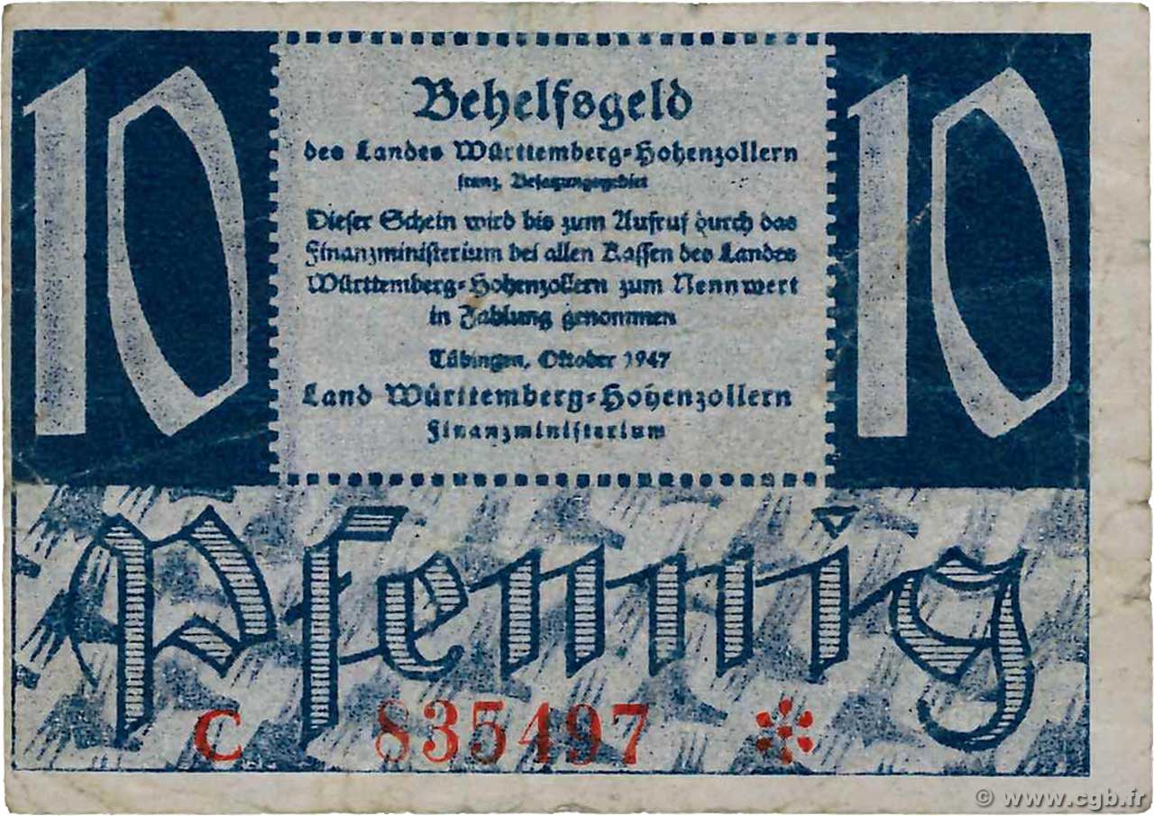 10 Pfennig GERMANY  1947 PS.1008b F