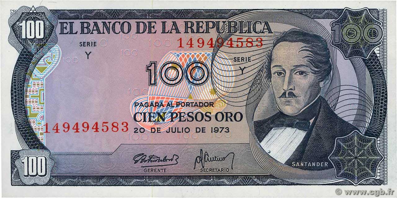 100 Pesos Oro COLOMBIA  1973 P.415 UNC