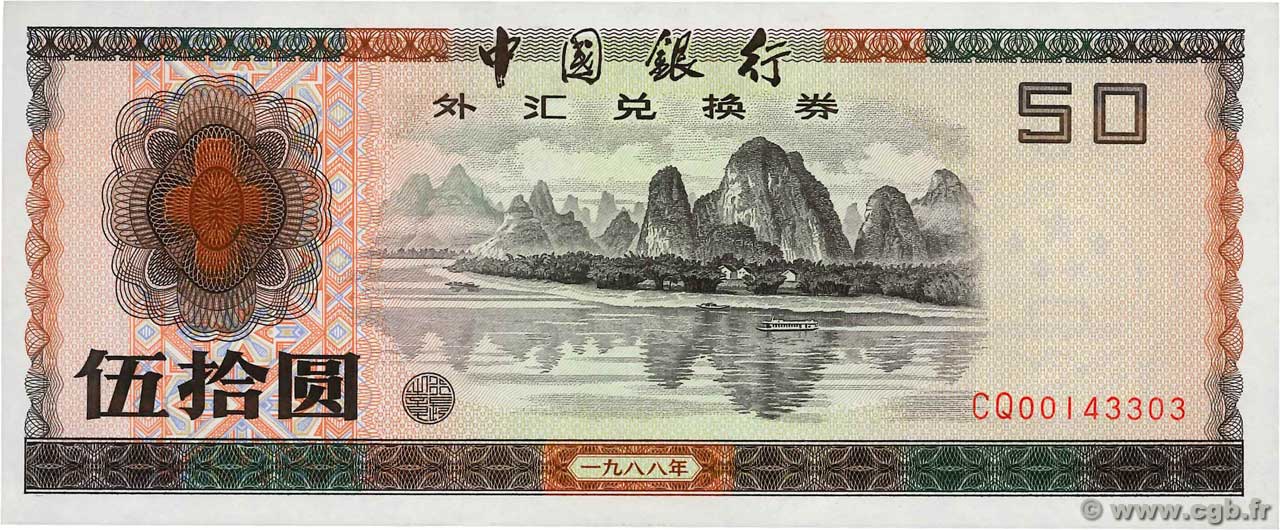 50 Yuan CHINA  1988 P.FX8 EBC+