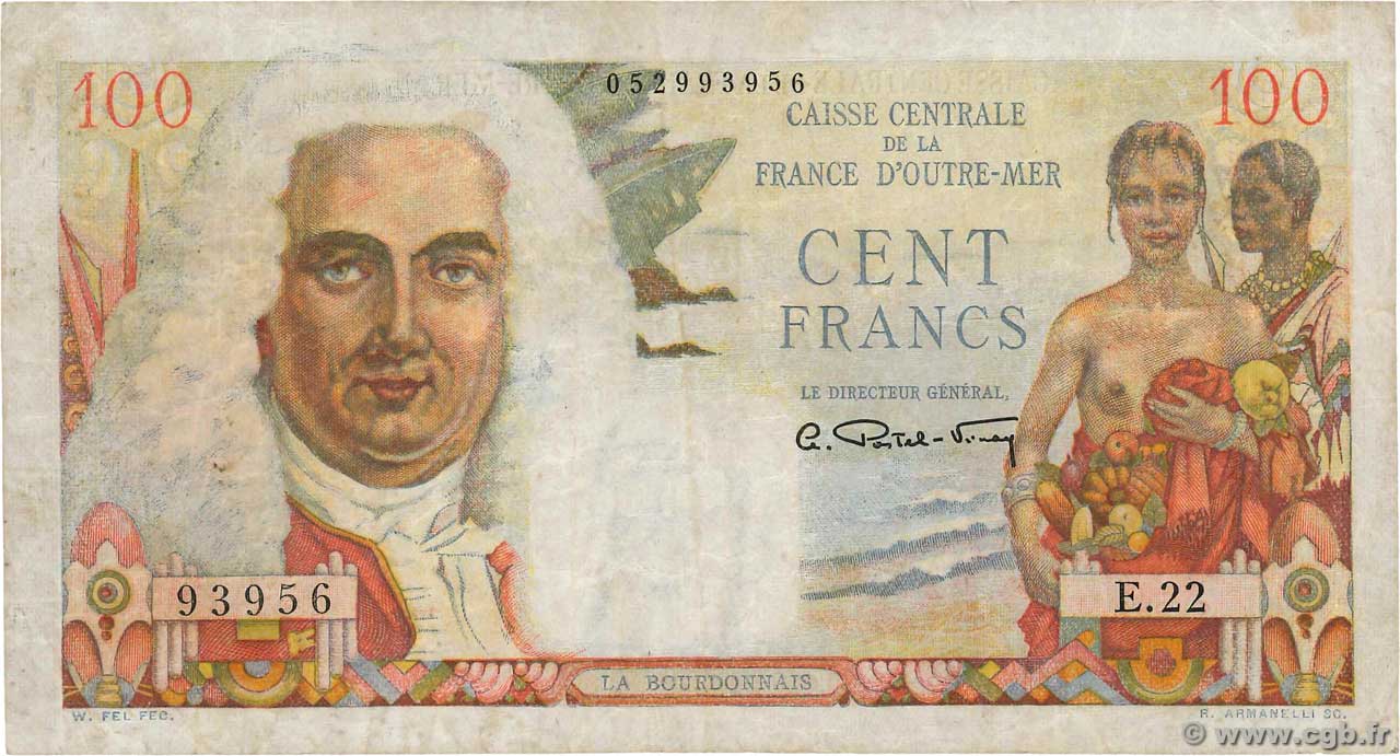 100 Francs La Bourdonnais AFRIQUE ÉQUATORIALE FRANÇAISE  1946 P.24 TB