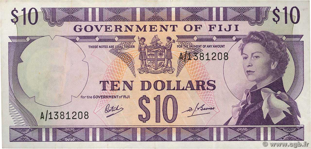 10 Dollars FIDSCHIINSELN  1969 P.062a SS