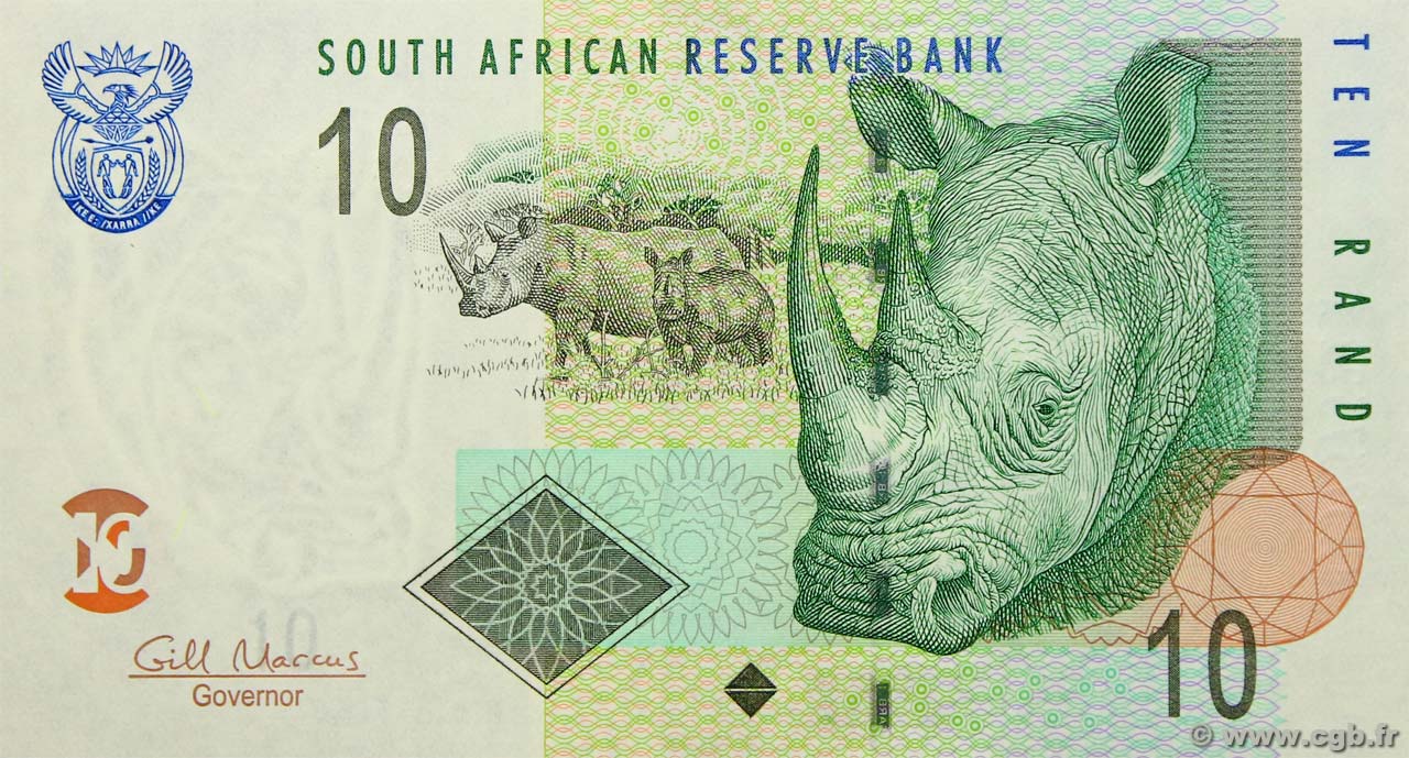 10 Rand SUDÁFRICA  2009 P.128b FDC