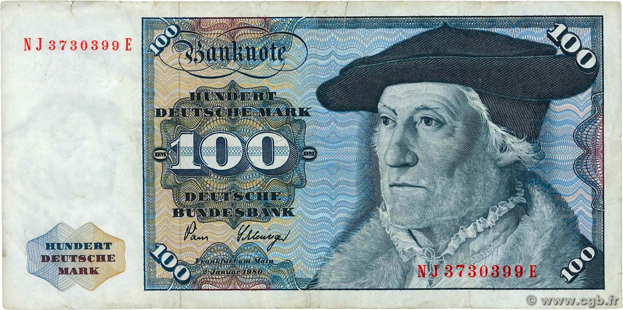 100 Deutsche Mark ALLEMAGNE FÉDÉRALE  1980 P.34d TTB