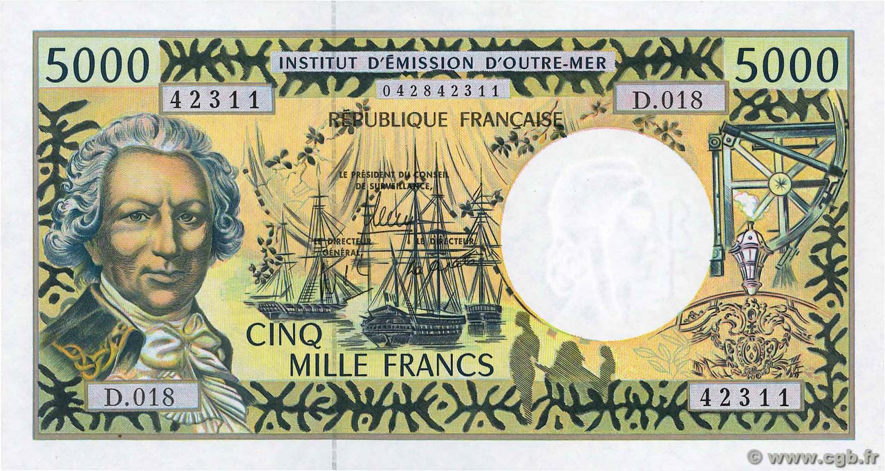 5000 Francs POLYNESIA, FRENCH OVERSEAS TERRITORIES  2012 P.03j UNC-