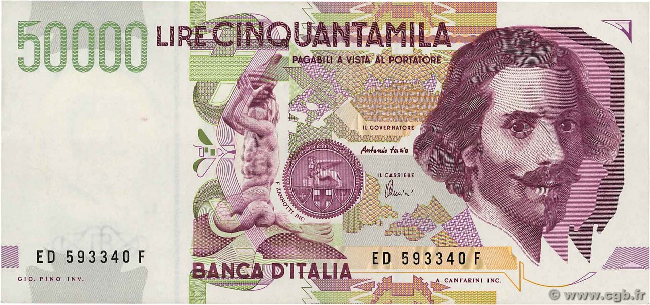 50000 Lire ITALIA  1992 P.116c BB