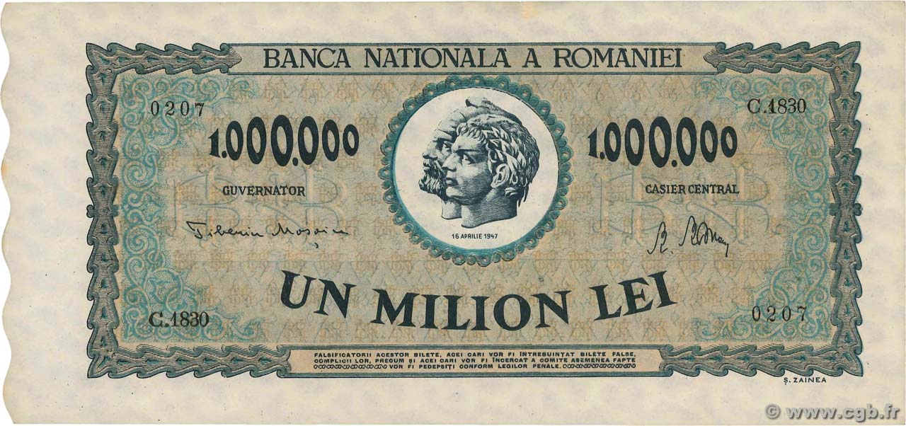 1000000 Lei ROUMANIE  1947 P.060a SPL