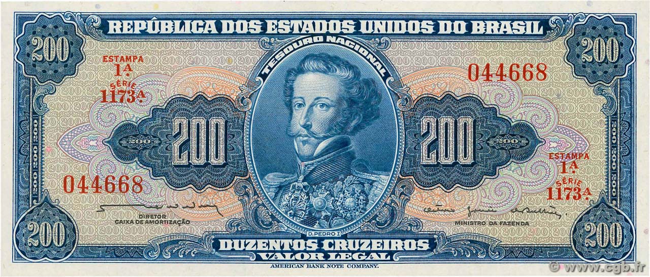 200 Cruzeiros BRASIL  1964 P.171b FDC