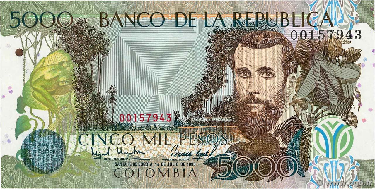 5000 Pesos KOLUMBIEN  1995 P.442a ST