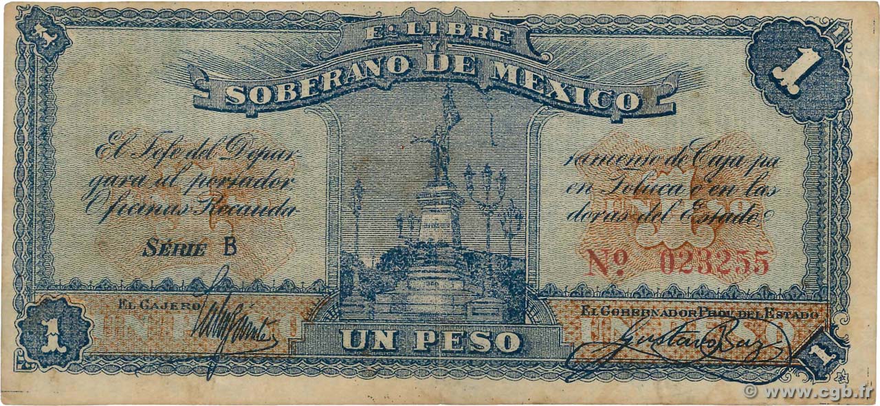 1 Peso MEXIQUE Toluca 1915 PS.0881 TTB
