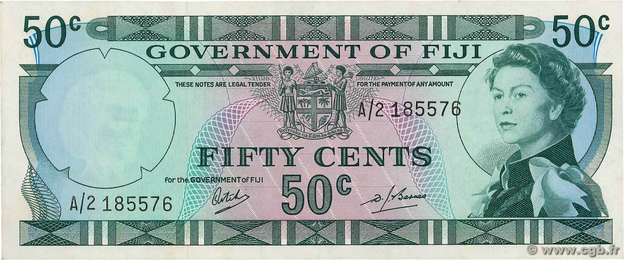 50 Cents FIDJI  1969 P.058a SPL