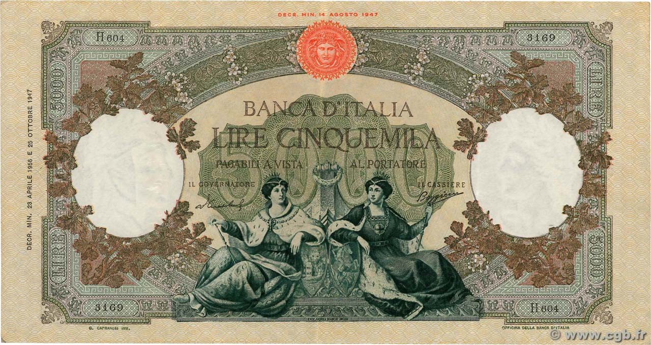 5000 Lire ITALIE  1956 P.085c pr.SUP