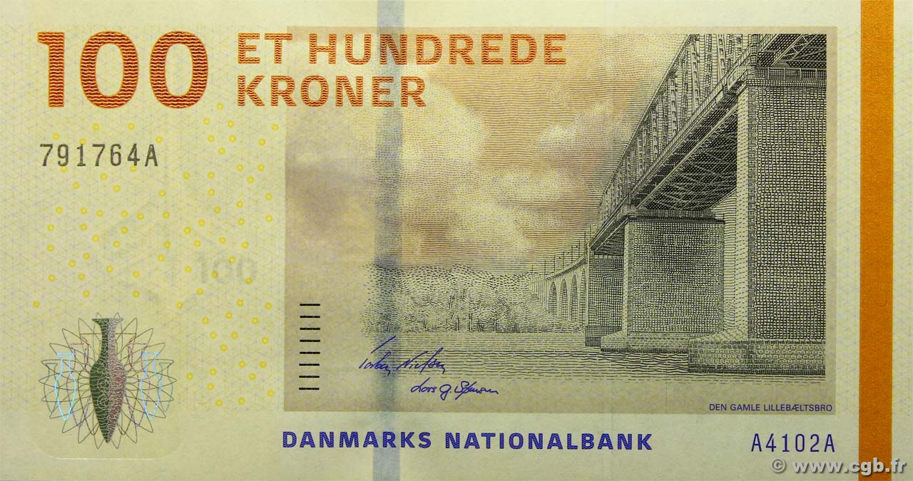 100 Kroner DÄNEMARK  2010 P.066b ST