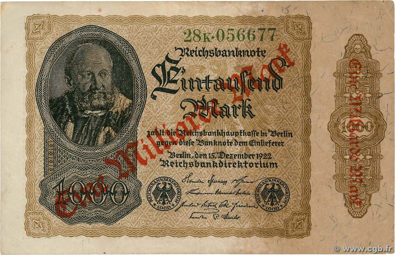 1 Milliard Mark GERMANIA  1923 P.113a BB