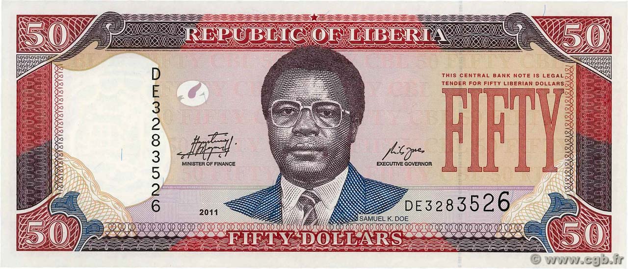 50 Dollars LIBERIA  2011 P.29e FDC