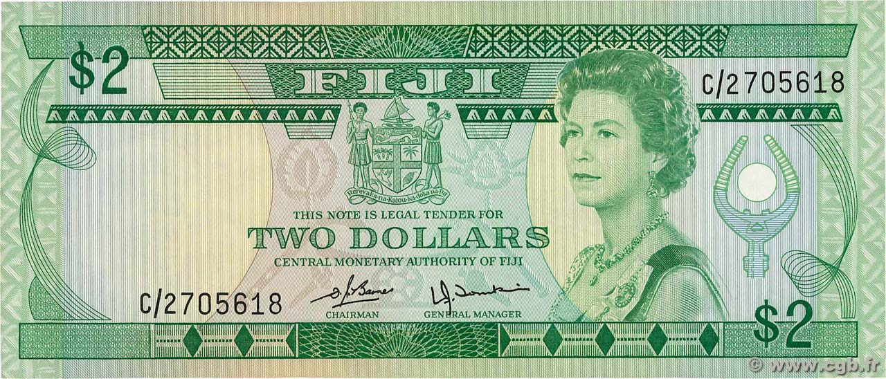 2 Dollars FIDJI  1980 P.077a SUP