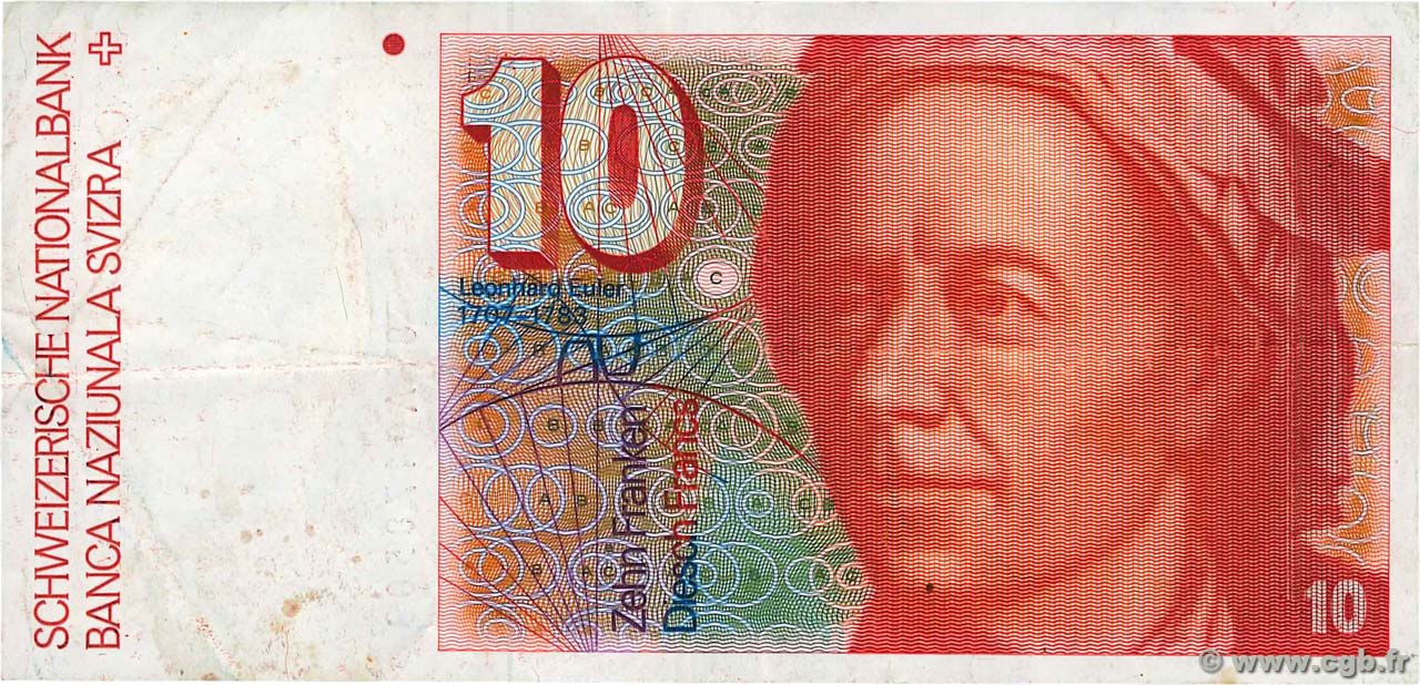 10 Francs SUISSE  1986 P.53f TB