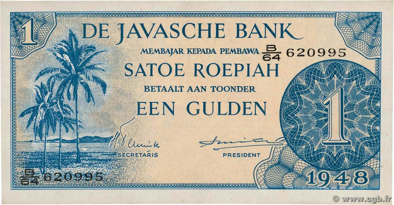 1 Gulden INDIAS NEERLANDESAS  1948 P.098 FDC