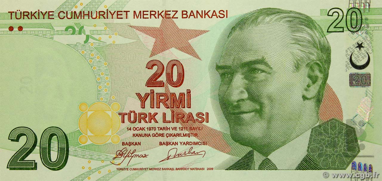 20 Lira TURKEY  2009 P.224a UNC