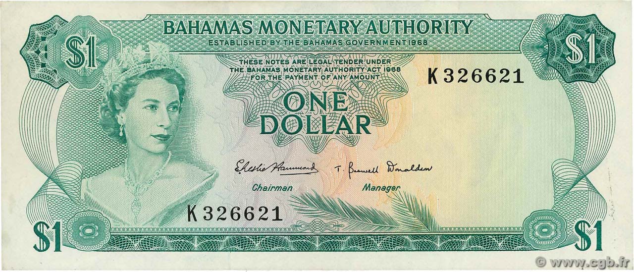 1 Dollar BAHAMAS  1968 P.27a XF-