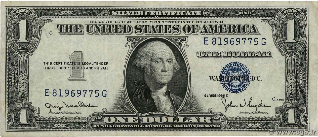 1 Dollar STATI UNITI D AMERICA  1935 P.416D1 q.BB
