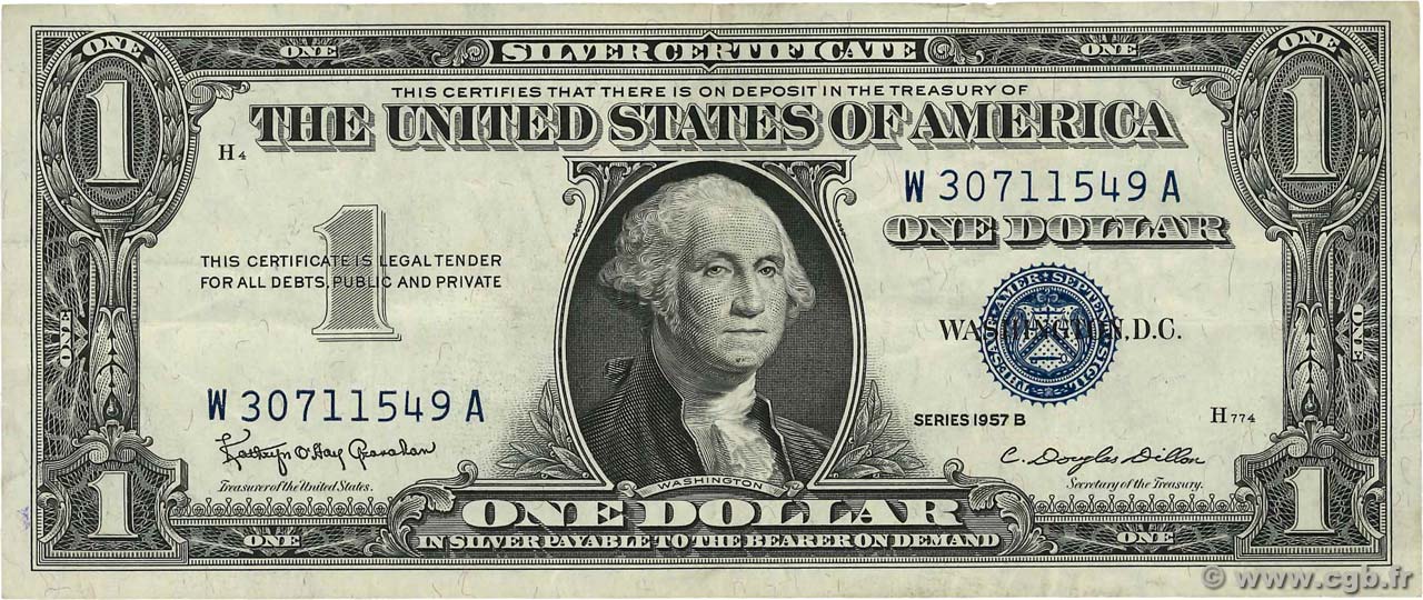 1 Dollar STATI UNITI D AMERICA  1957 P.419b BB