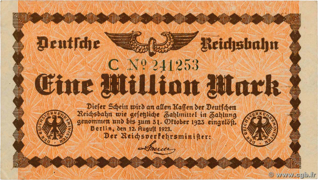 1 Million Mark ALEMANIA  1923 PS.1011 EBC
