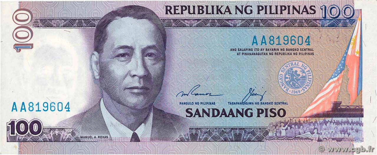 100 Pesos FILIPINAS  1987 P.172f EBC