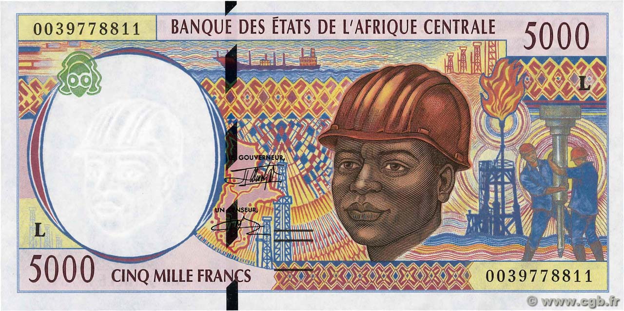 5000 Francs type 1994L GABON  2000 A.252Lf pr.NEUF