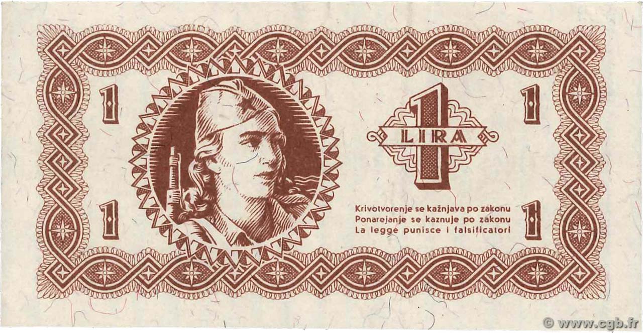 1 Lira YUGOSLAVIA Fiume 1945 P.R01 BB