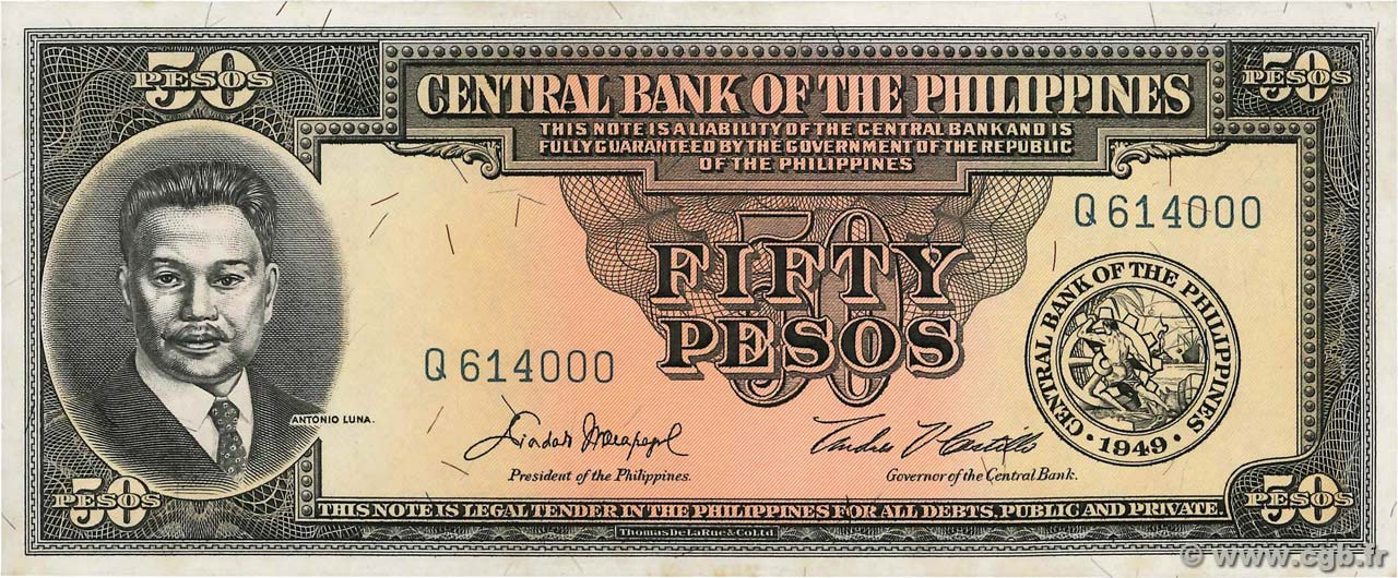 50 Pesos PHILIPPINEN  1949 P.138d ST